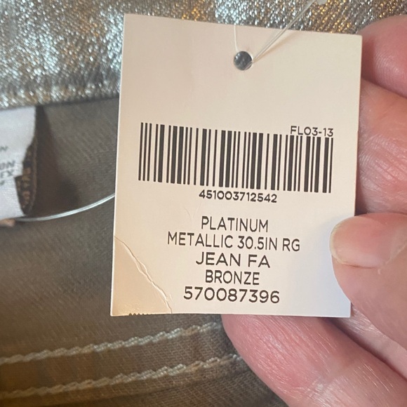 Chico's Metallic Silver Jeans Pants NWT Size 3 16 - Picture 3 of 9